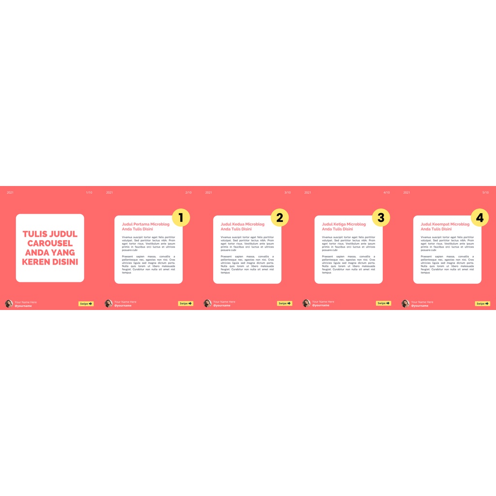 Template CANVA Microblog Carousel Instagram - Edit di Canva Langsung Pakai - Template Canva - Digita