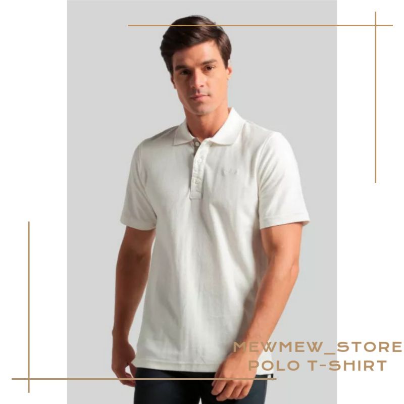 MGEE Polo Shirt Pria Lengan Pendek Putih Polos Original - RAIDER C005