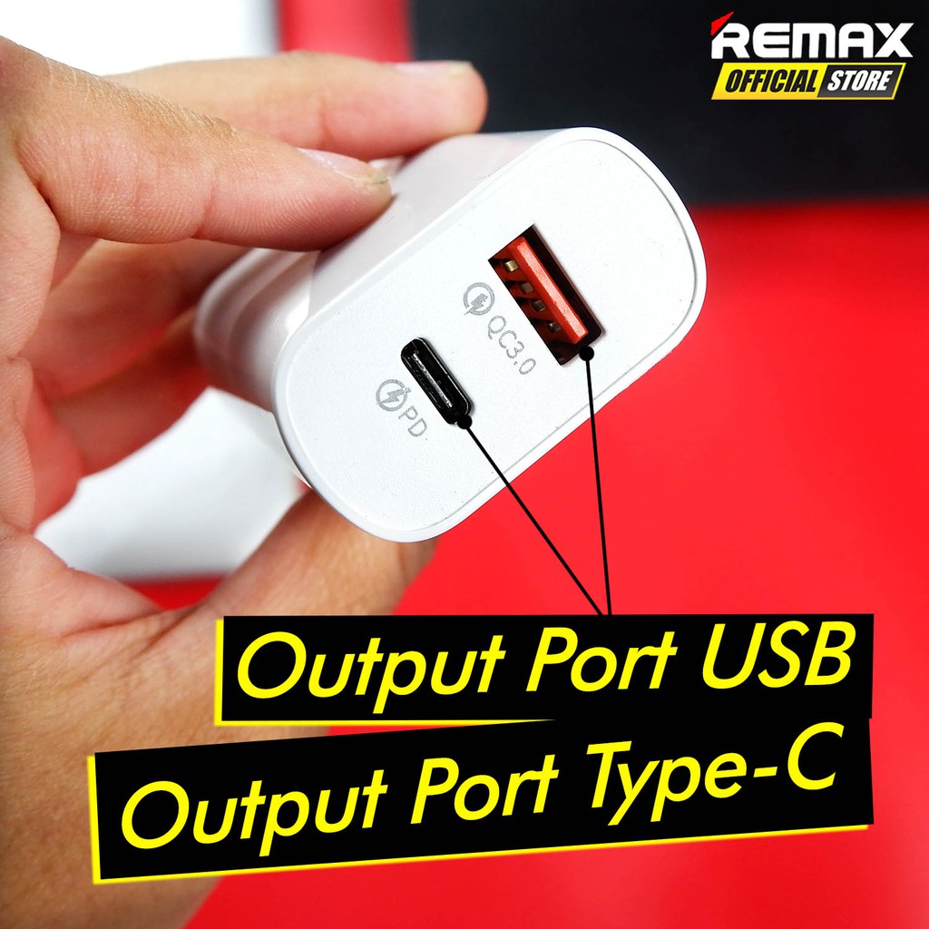 Remax RP-U37 Charger QC + PD Fast Charging Garansi Resmi / Cas Handphone / Charger Handphone