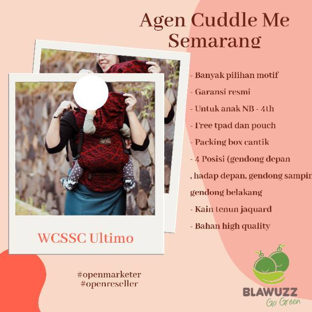 Gendongan Baby Carrier Mshape Cuddleme Ultimo WCSSC Newborn 5 Posisi Gendong Include Hipseat SNI BONUS Bebas Pilih