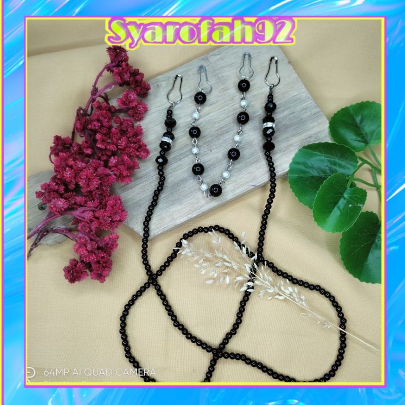 Strap masker mutiara//Kalung masker mutiara//Kalung masker//Konektor masker//konektor masker mutiara