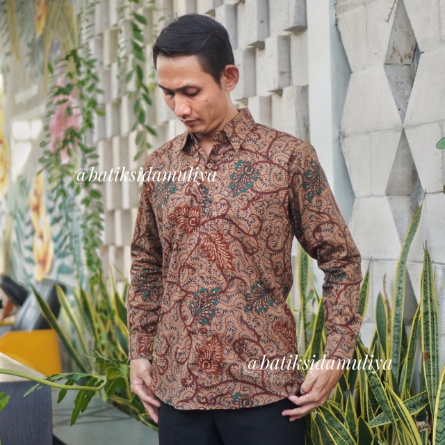 Sidamuliya Batik Kemeja Pria Slimfit Premium Anhaga Lengan Panjang