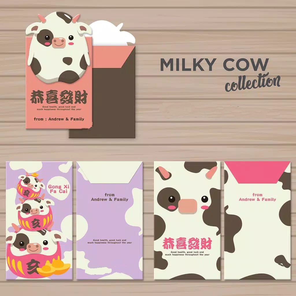 

envelope angpao lucu angpao karakter angpao unik (milky cow)