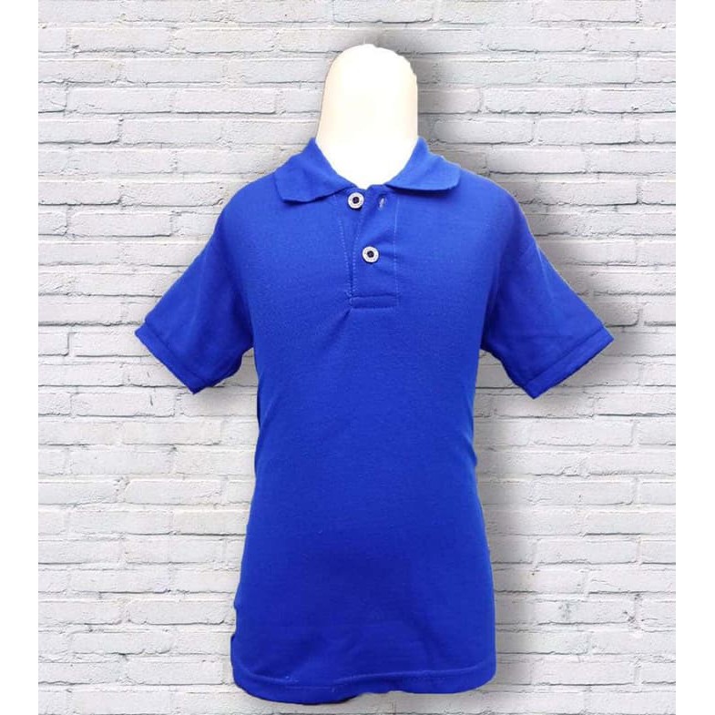 Kaos polo anak polos Biru - Grosir kaos polos - Grosir baju anak