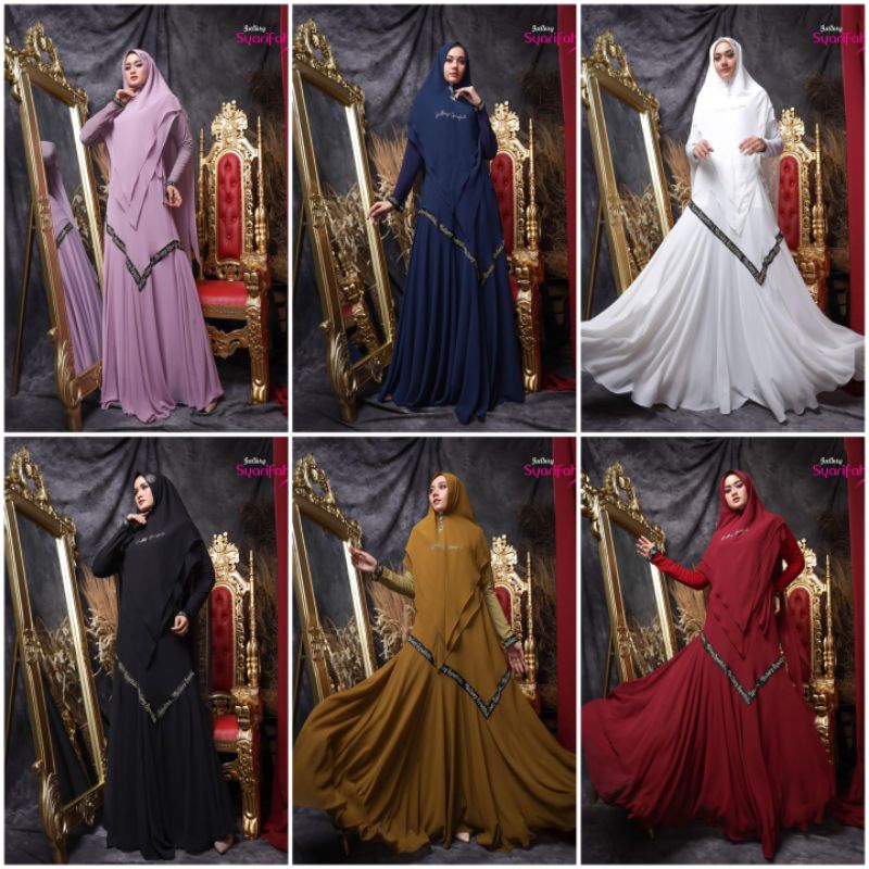 Denisa Set Syar'i by Syarifah_Gallery Original Gamis Hijab Syari Kekinian Terlaris Murah Bestseller