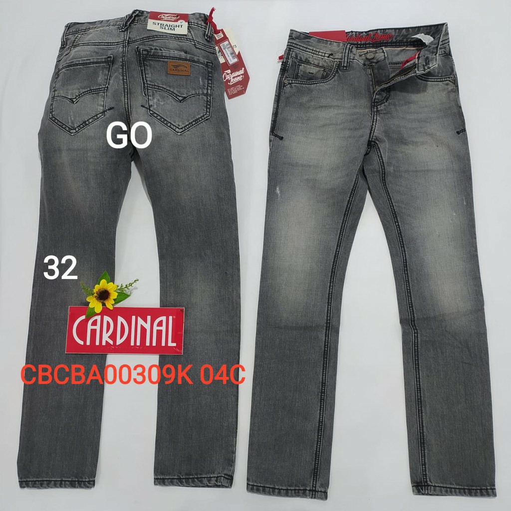 bb E 32 CARDINAL CBCBA Celana Panjang Jeans Reguler Fit Slim Fit Straight Slim Bawahan Laki-Laki