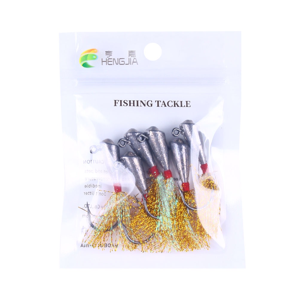 Hengjia 6pcs Umpan Pancing Bentuk Cacing Bahan Metal 3.5g 5.5g 9g