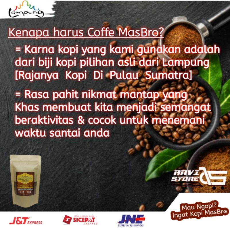 KOPI BUBUK ROBUSTA LAMPUNG ASLI MURNI TANPA CAMPURAN MURAH RASA TIDAK MURAHAN COFFEE MASBRO 100 gram