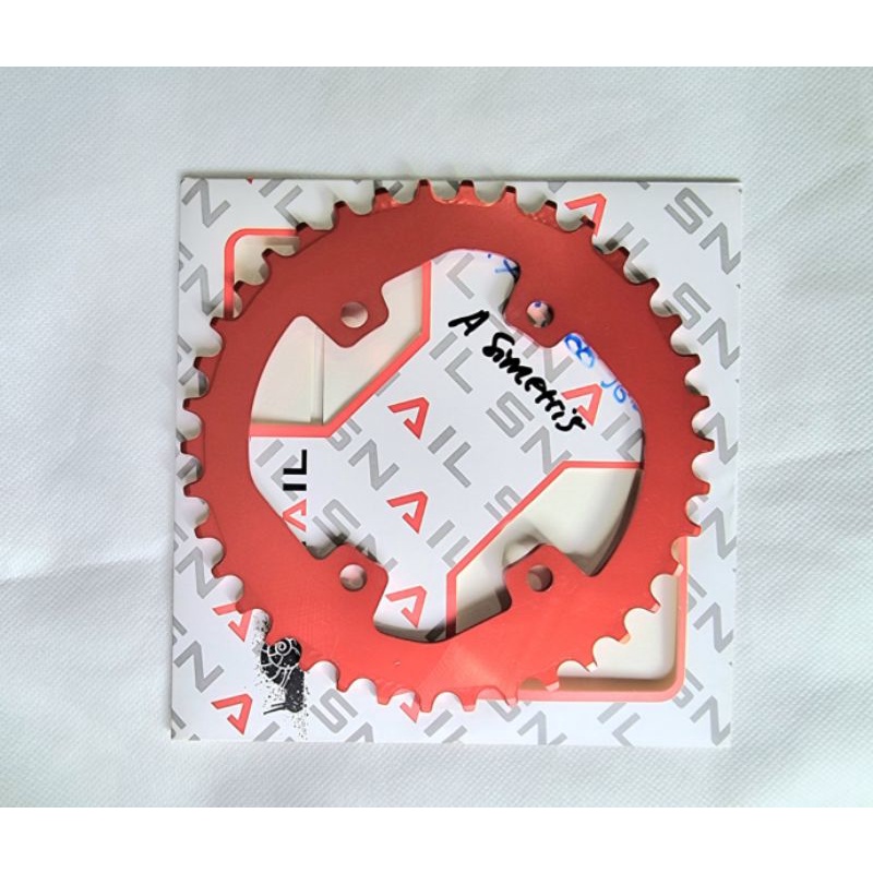 Snail Chainring 38T BCD 96 Asimetris Narrow Wide Chain ring Crank Arm Sepeda Merah