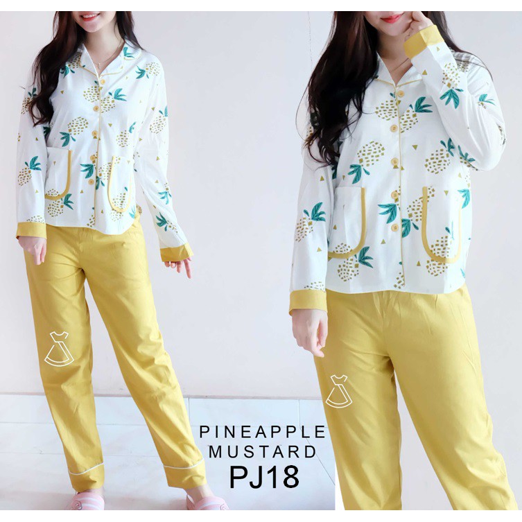 PJ18 - Baju Tidur Setelan Panjang Piyama Motif