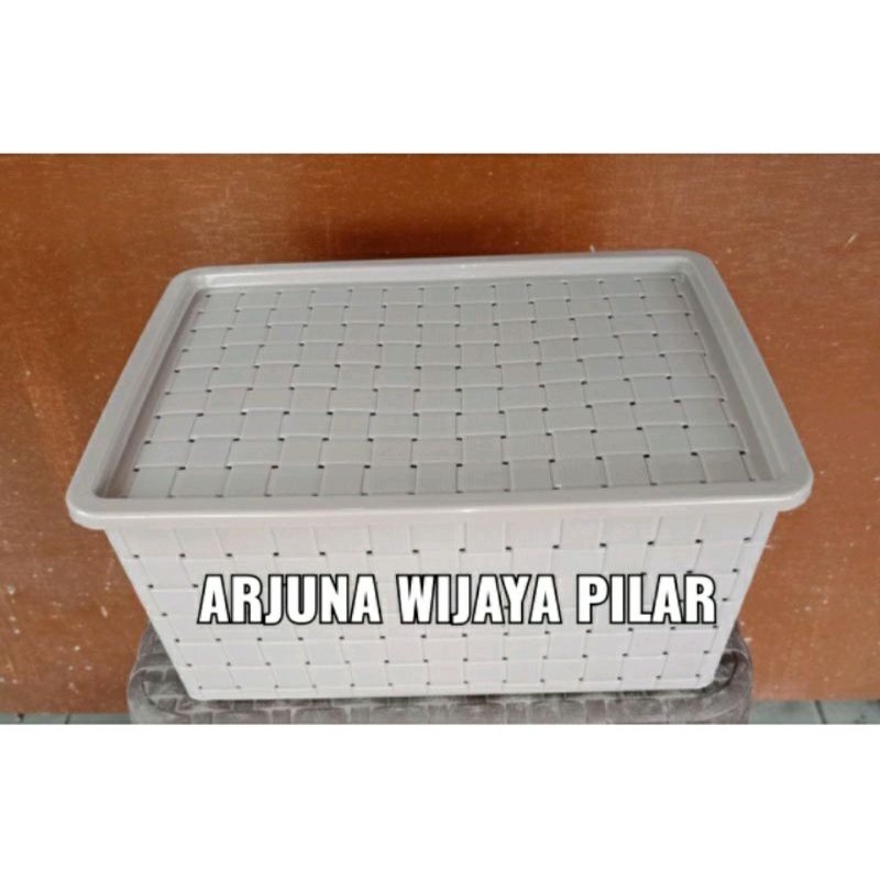 LUGANO box uk L - hawaii keranjang Plastik Tutup Serbaguna + kardus &amp;Bubblewrap