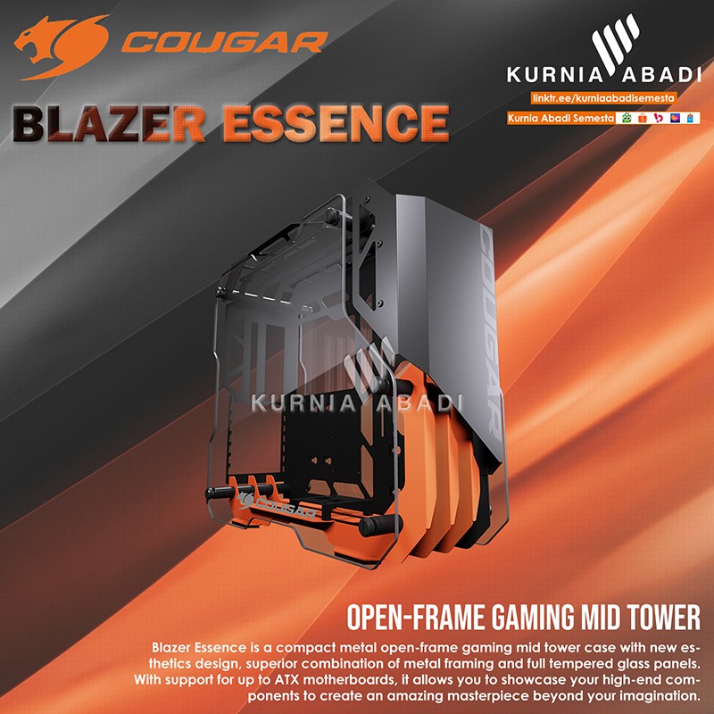 COUGAR GAMING CASE BLAZER ESSENCE Superb Open-frame Gaming Mid Tower Case