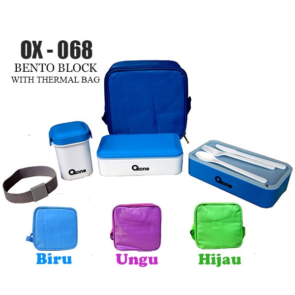 Oxone Ox-068 Kotak Makanan Bento Makan Dengan Tas Kotak Tempat Sup Kuah Ox 068 Lunch Box Bekal Bagus