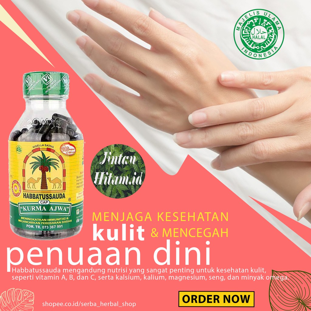 HABATUSAUDA HABBATUSSAUDA KURMA AJWA 210 OBAT GATAL HERBAL EXIM SUPLEMEN VITAMIN PERAWATAN KULIT