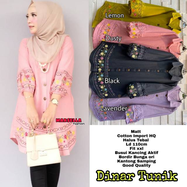 Dinar tunik katun bordir