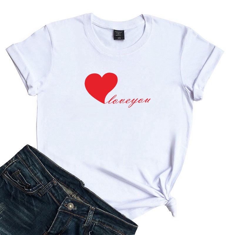 kaos LOVE YOU RED / kaos wanita / KATUN 24S