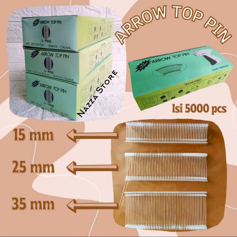 

ARROW TOP PIN Isi Tembakan Hang tag isi 5000 pcs