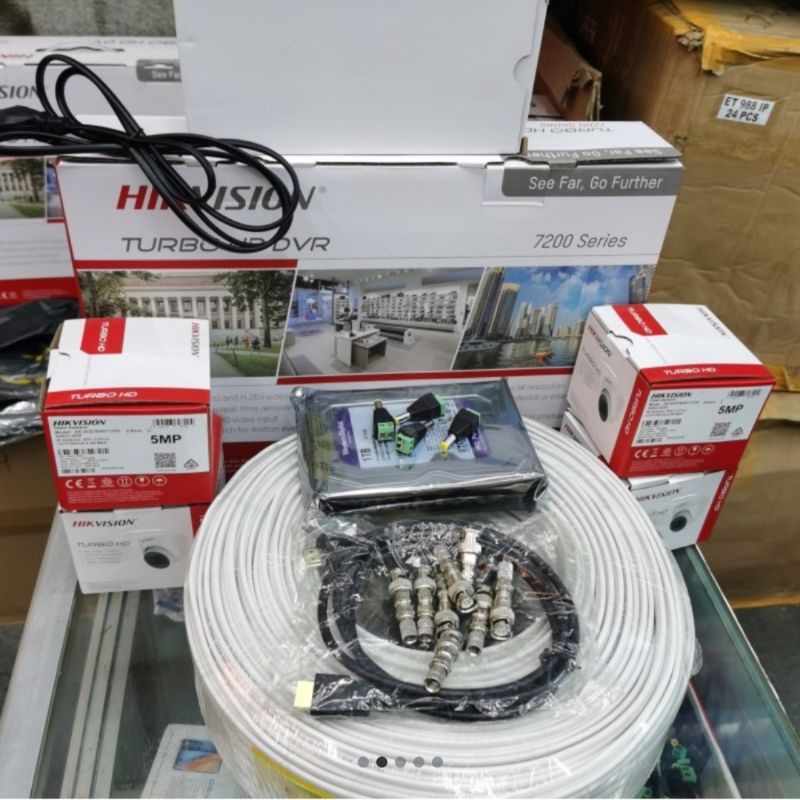 PAKET 4 CAMERA CCTV HIKVISION 5MP DVR 4 CHANNAL