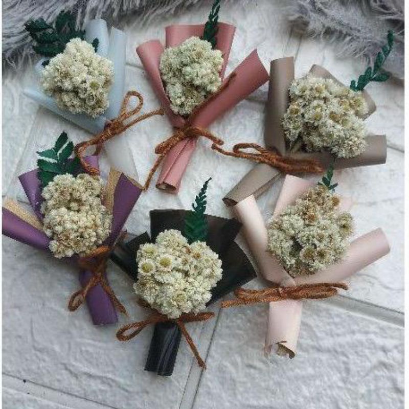 BUKET MINI EDELWEIS BUKET MINI HANTARAN BUKET KERING AKSESORIS BUKET ANNIVERSARY BUKET WISUDA BUKET ULANG TAHUN TERMURAH TERLARIS TERBAIK