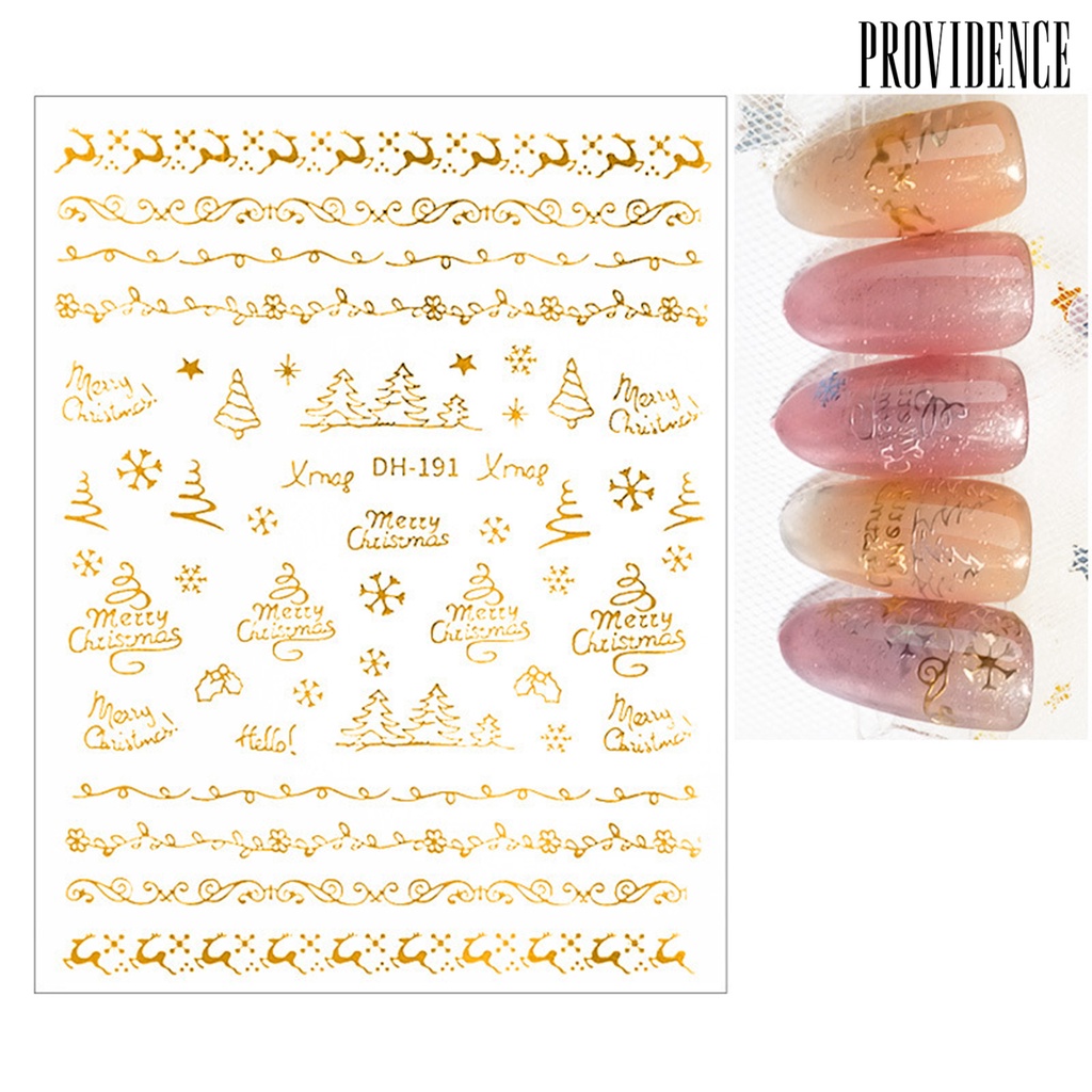 Stiker Kuku Motif Kepingan Salju Natal 3d Untuk Dekorasi Nail Art