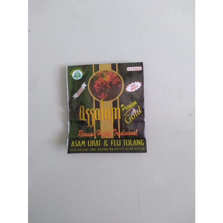 

ASALAM ISI 4 KAPSUL ASSALAM GOLD ASALAM GOLD PREMIUM GOLD TERLARIS OBAT HERBAL ALAMI MENGOBATI ASAM URAT DAN FLU TULANG ASLI PROMO TERLARIS BISA COD