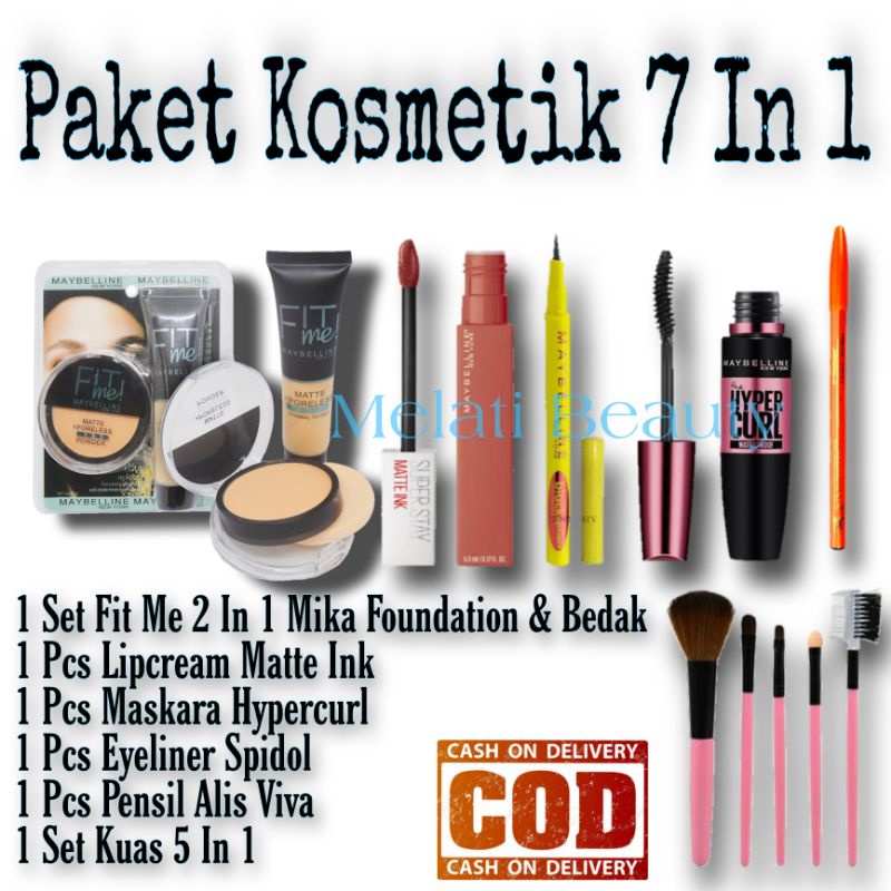 Paket Kosmetik 7 In 1 / Paket Kosmetik Lengkap / Paket Kecantikan / Make Up Wanita