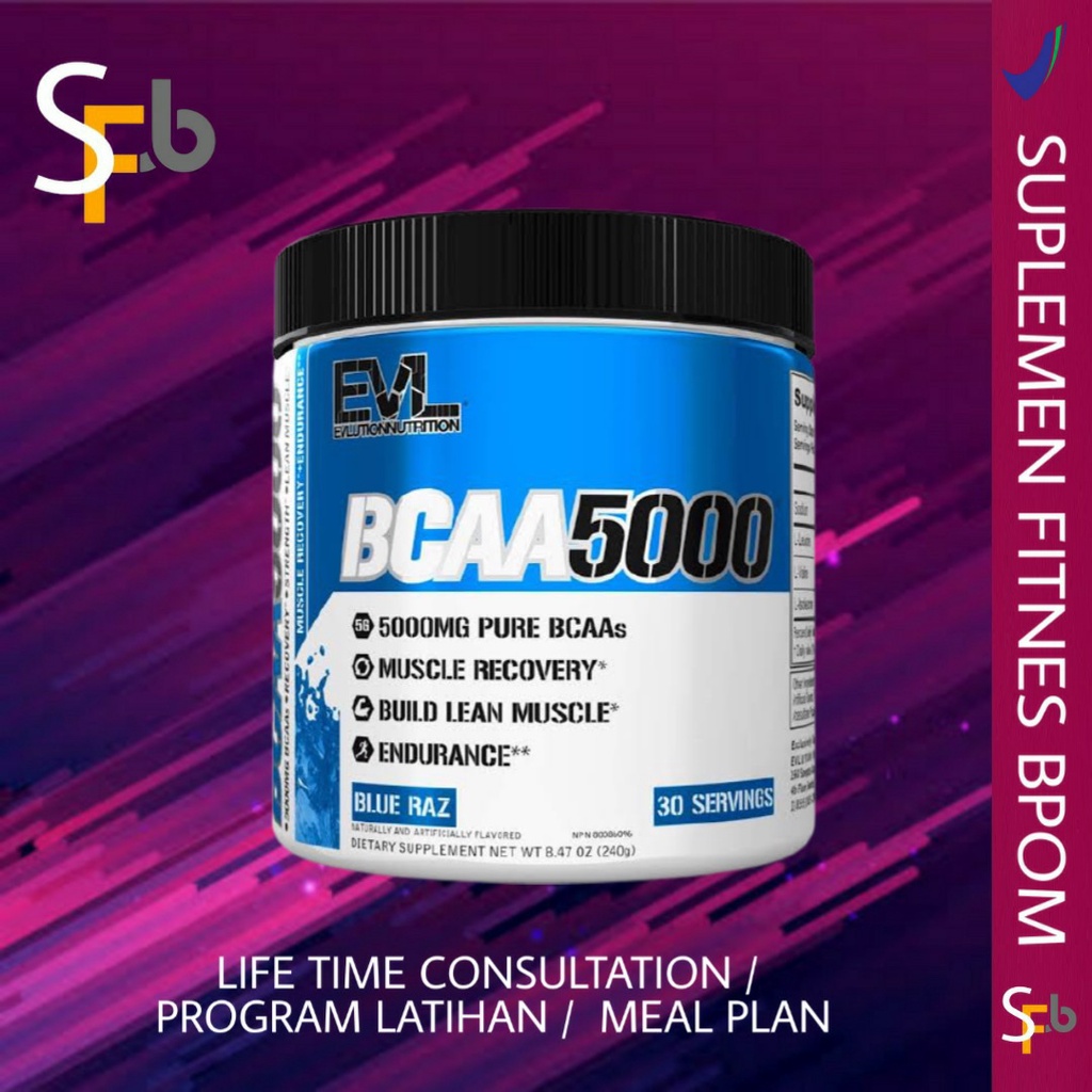 EVL Nutriotion Bcaa 5000 30 Serving Bcaa Powder BPOM