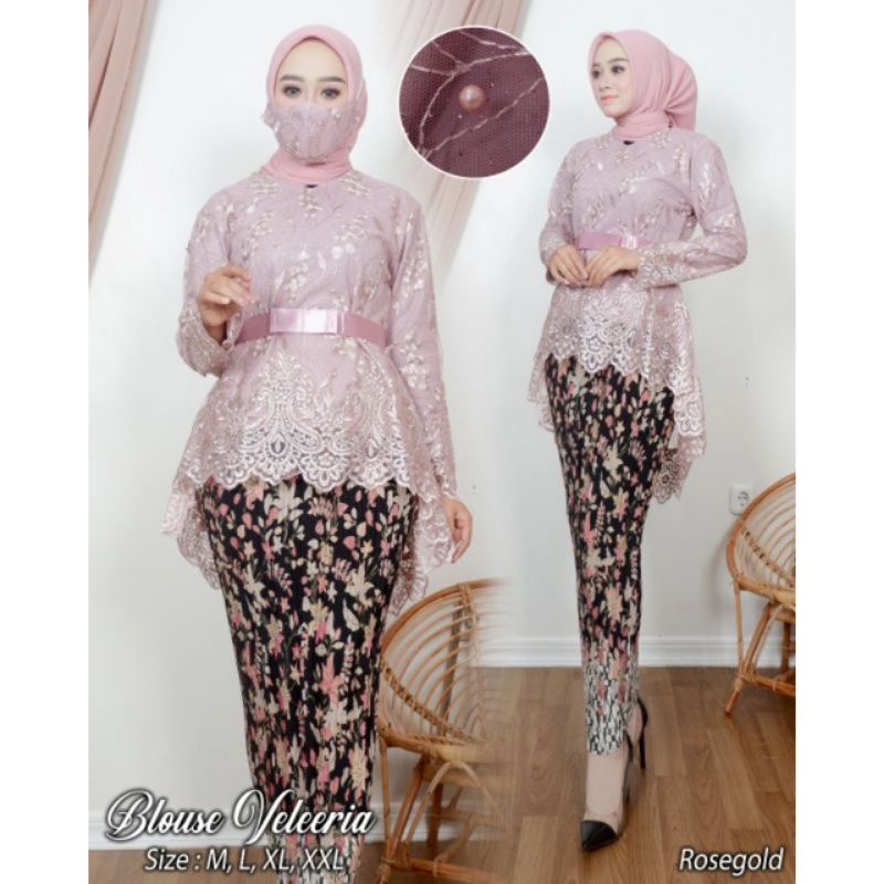 SETELAN KEBAYA AURORA FULL TILE/SETELAN KEBAYA PITA/KEBAYA MODERN/KEBAYA PESTA