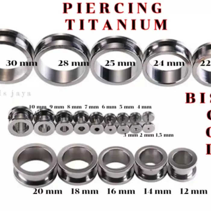 PIERCING/ TITANIUM SILVER  21 UKURAN