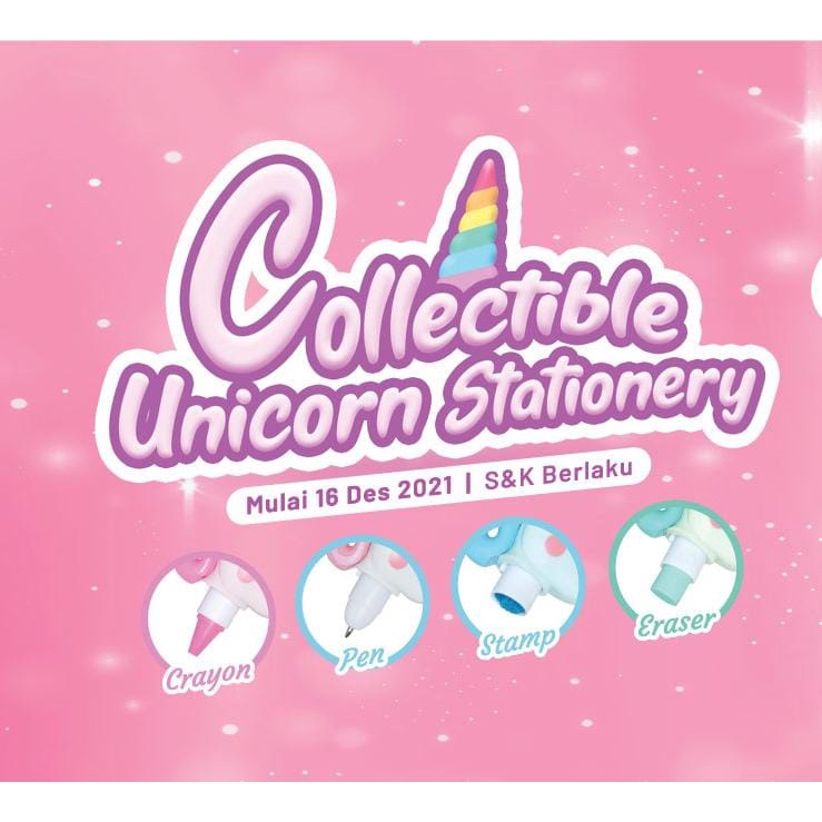 Mainan collectible unicorn stationery alfamart