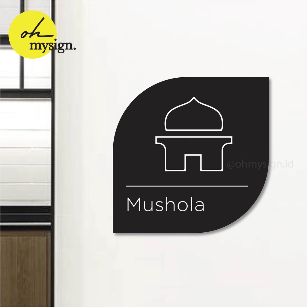 Sign Akrilik Sign Board Acrylic Rounded - Mushola