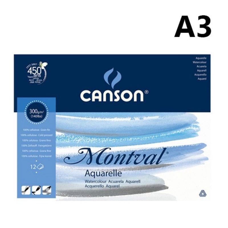 

CANSON MONTVAL WATERCOLOR PAD A3 - 300gsm