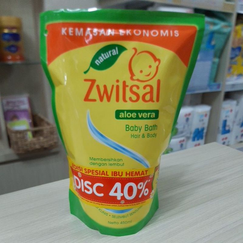 Zwitsal Baby Bath Hair &amp; Body (buy 1 get 1 dan 1 PCS pouch 450ml)