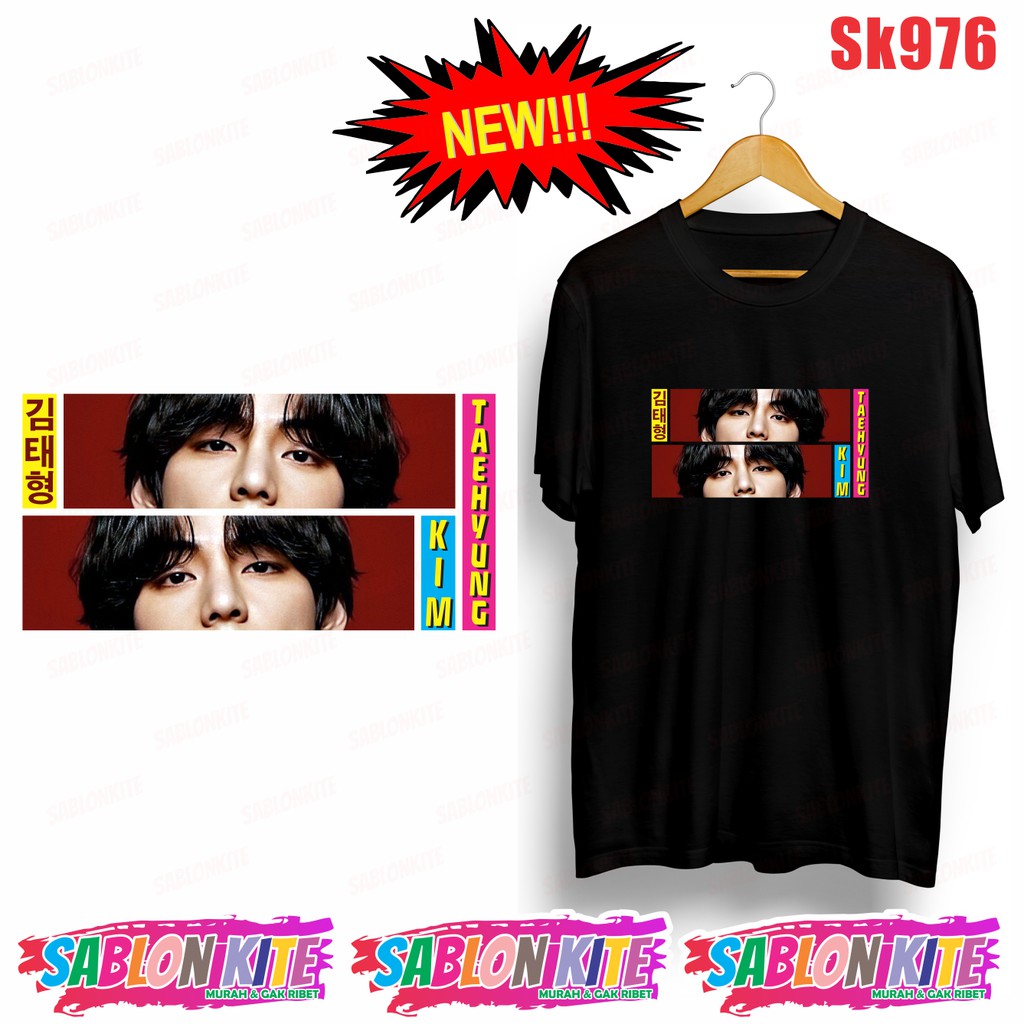 MURAH!!! KAOS KPOP MATA EYE KIM TAEHYUNG SK976 UNISEX COMBED 8 WARNA