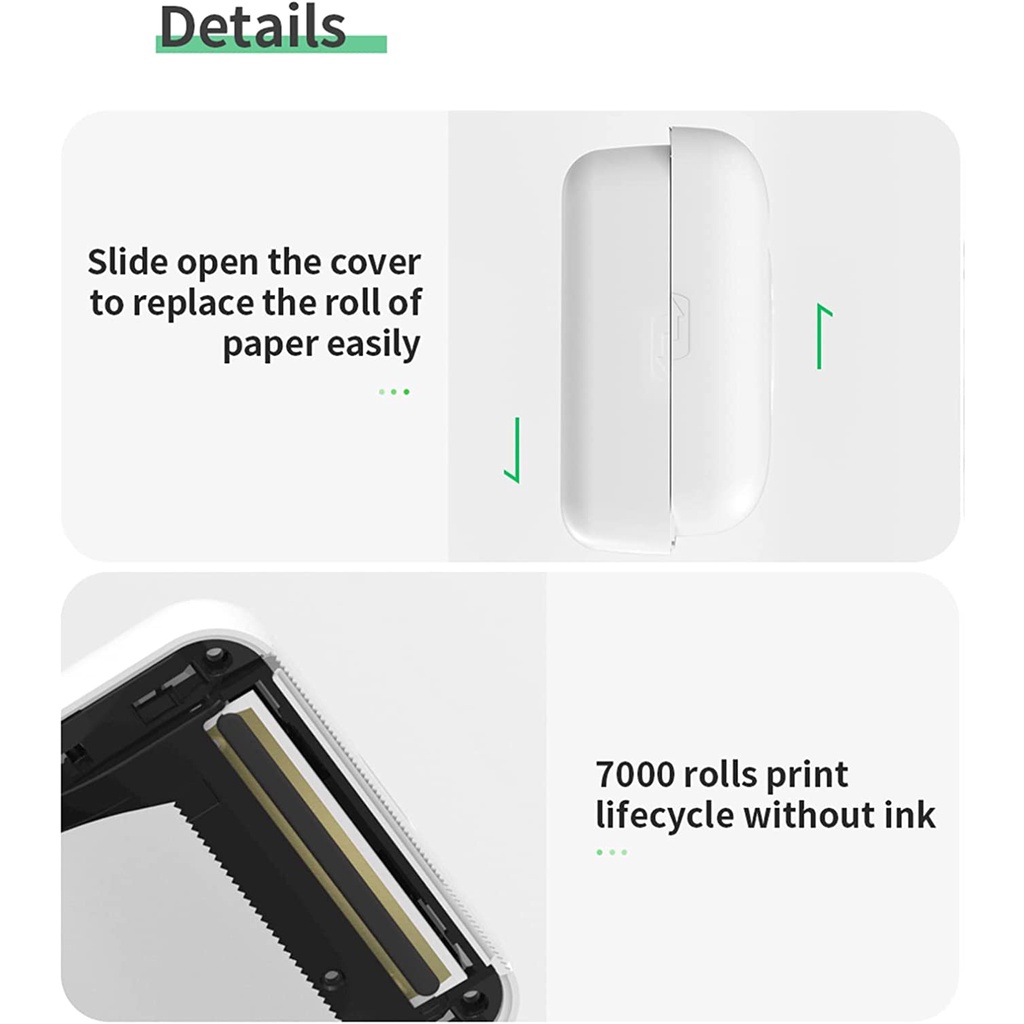 PeriPage-Mini A6 Thermal Printer untuk Ponsel, Mesin Cetak Foto Saku Bluetooth, Kompatibel dengan Android dan IOS, Cocok untuk Hadiah Anak-4