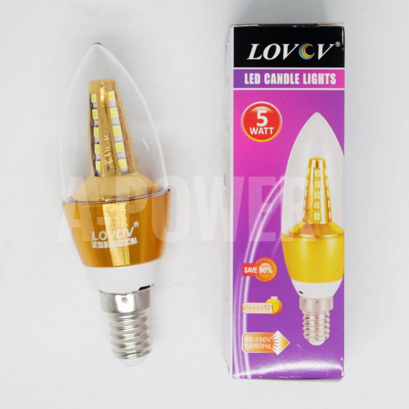 Lovov - Lampu LED Candle 5W E14 (Putih / Kuning)