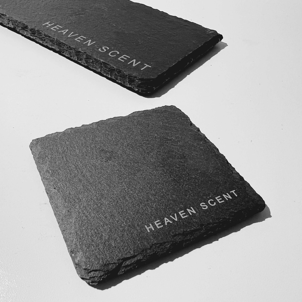 HEAVEN SCENT Slate Coaster -  Tatakan Batu Tulis Gelas Parfum Pengharum Ruangan - Natural Stone