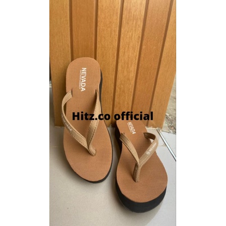 Sandal Jepit Spon Wedges Wanita NVD hak 3,5cm terbaru