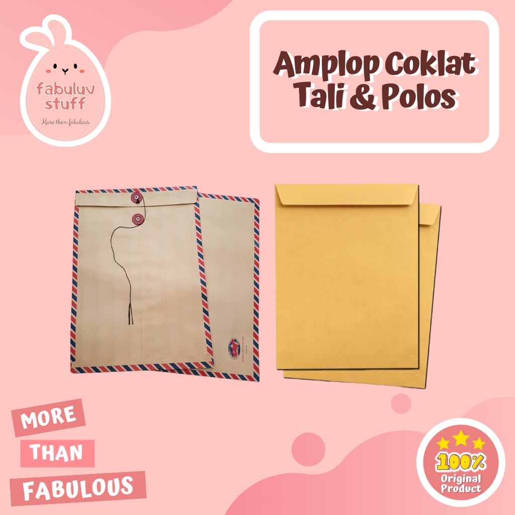 

ATK ~ AMPLOP COKLAT F4 FOLIO / AMPLOP MAP F4 TALI / AMPLOP KABINET