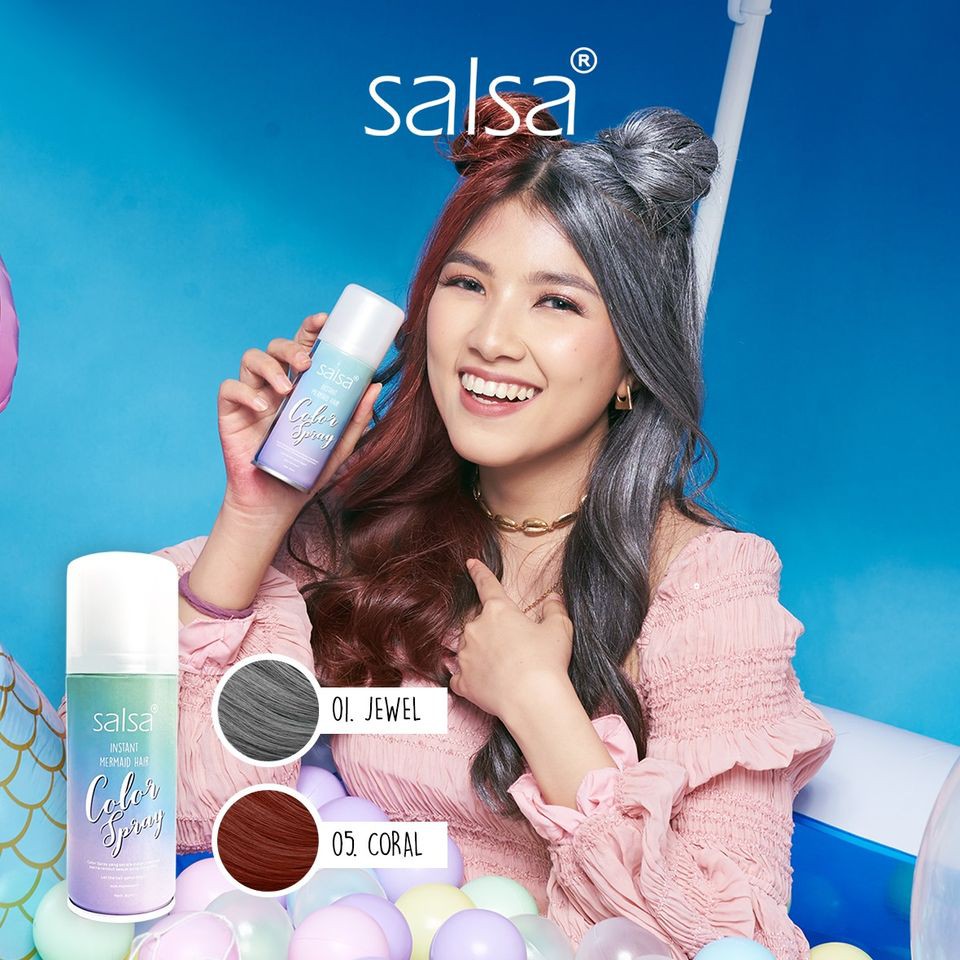 SALSA Instant Mermaid Hair Color Spray 80ml | Cat Rambut Non Permanen by AILIN