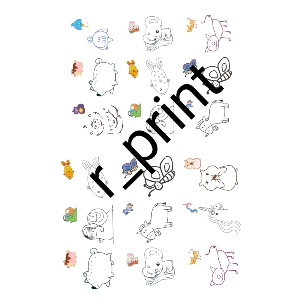 

Worksheet anak Mewarnai contoh Hewan Lucu (Ada contoh warnanya )
