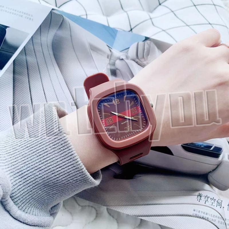 Watchyou A0183 Jam Tangan Wanita / Pria Couple Fashion Color Korean Quartz Square Watches