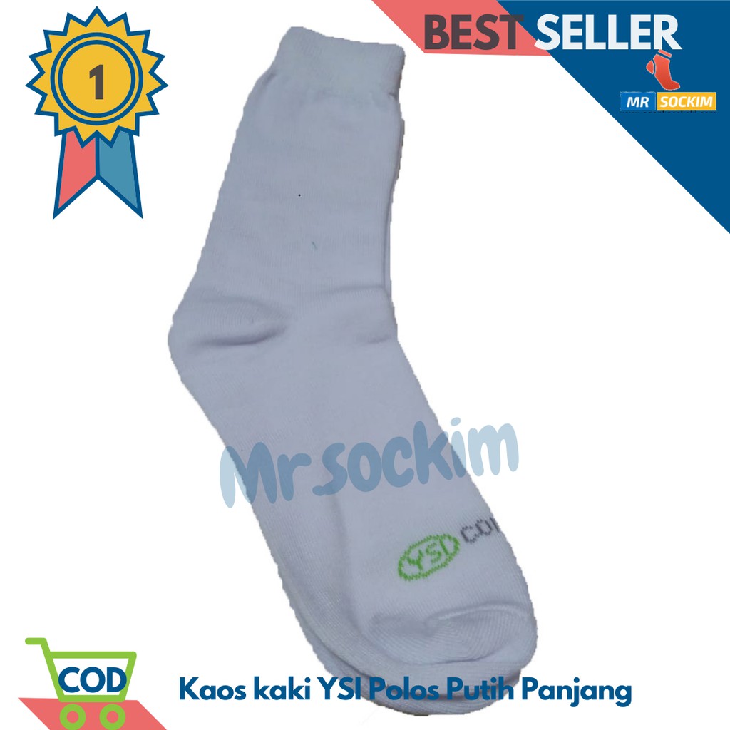 Kaos Kaki Sekolah Sd Smp Sma Putih Tapak Hitam YSI Computers Spandek Lusinan