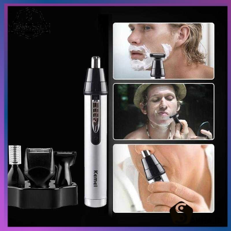 Kemei Alat Cukur Elektrik 4 in 1 Nose Ear Eyebrow Trimmer km 6650