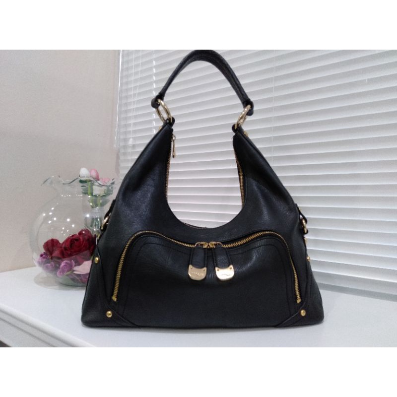 TAS HOBO AK ANNE KLEIN HITAM KULIT PRELOVED MINUS