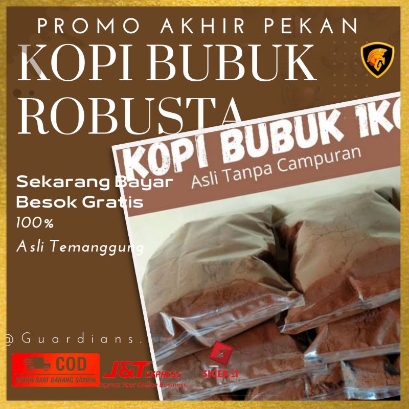

Kopi Robusta Bubuk Asli Temanggung Murni Tanpa Campuran Coffee Robusta Natural Original Temanggung