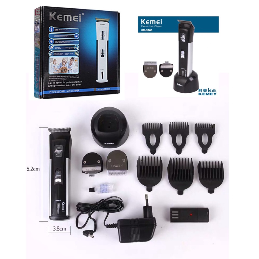 COD Mesin Cukur Rambut Kemei KM-3006 Washable Hair Clipper Rechargeable KEMEI km-3006 / ALAT CUKUR RAMBUT CAS KEMEI KM-3006 / CUKURAN RAMBUT KEMEI KM-3006