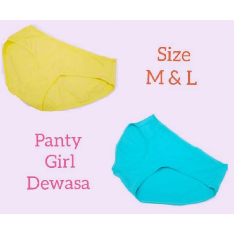 Celana Dalam Wanita Panty Girls Satuan 1 pcs / 3pcs Box Mika Warna Tosca&amp;Yellow s1