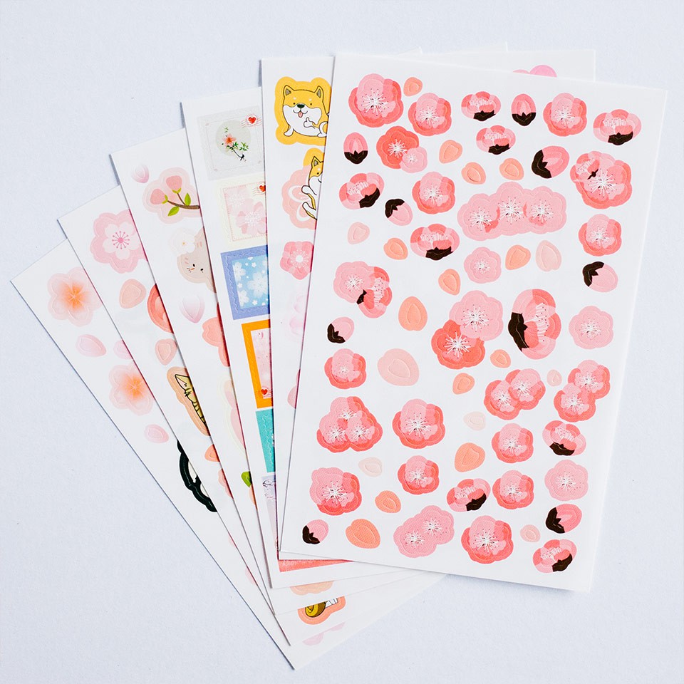  SAKURA  PINK DIARY DECO STICKERS STIKER  STIKER  BUNGA  