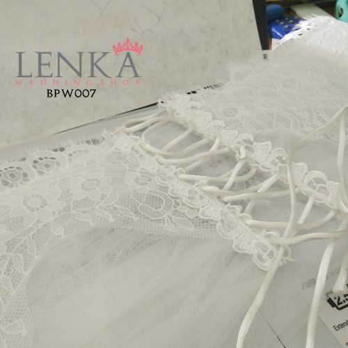 [TOKO TERPERCAYA] BOLERO PESTA PERNIKAHAN WEDDING WANITA SABRINA LACE PUTIH BPW007